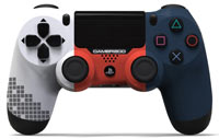 Custom white, red and navy PS4 controller