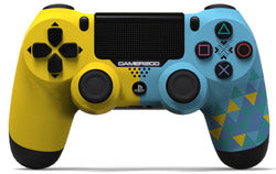 Custom yellow and blue PS4 controller