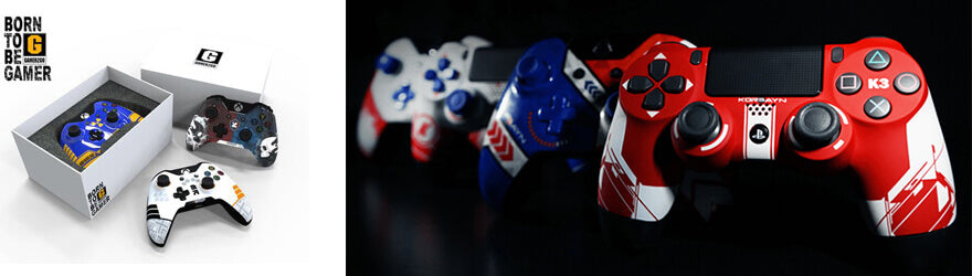 Custom Xbox One and PS4 controllers with GAMER2GO packaging